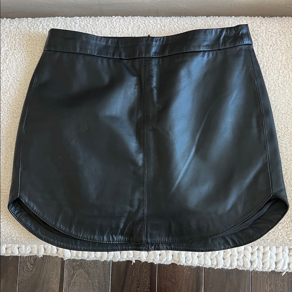 BB Dakota Black Leather Pencil Skirt